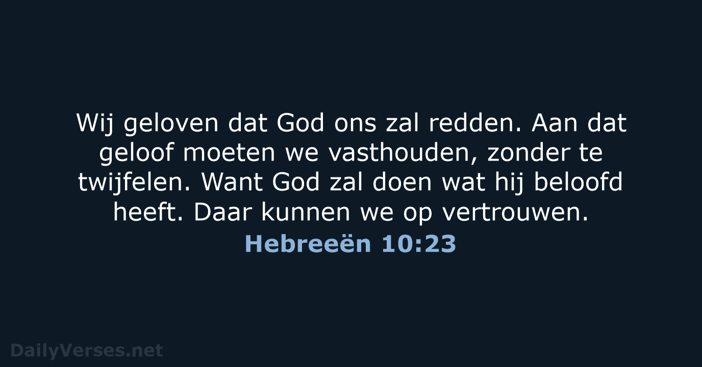 Hebreeën 10:23 - BGT