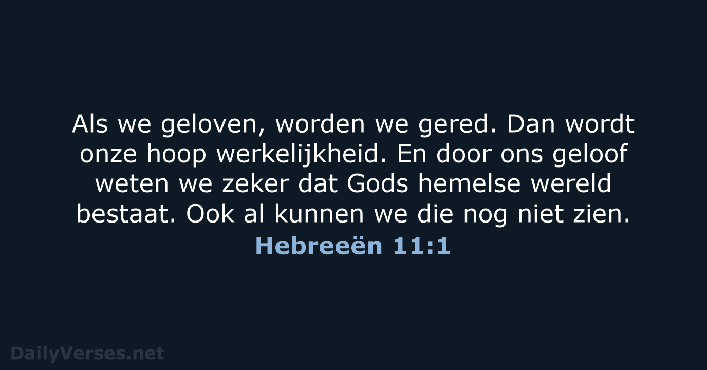 Hebreeën 11:1 - BGT