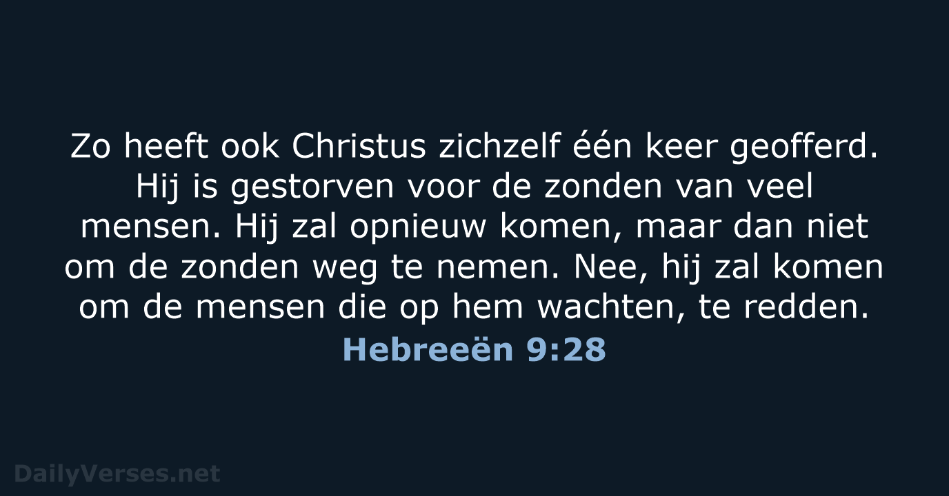 Hebreeën 9:28 - BGT