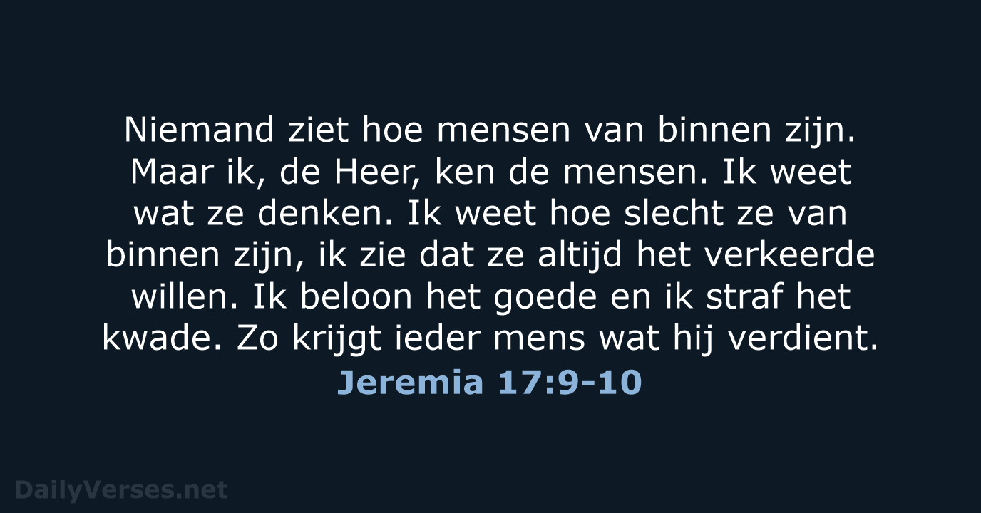 Jeremia 17:9-10 - BGT
