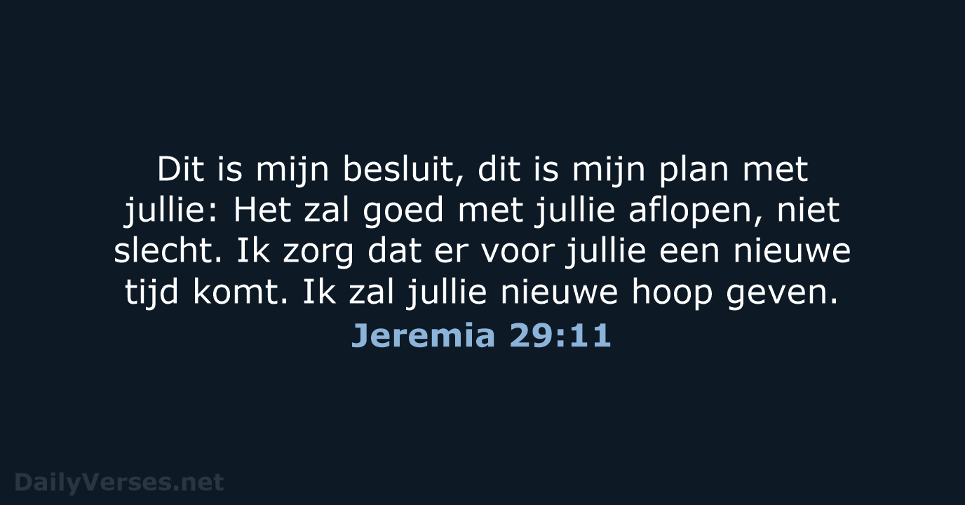 Jeremia 29:11 - BGT