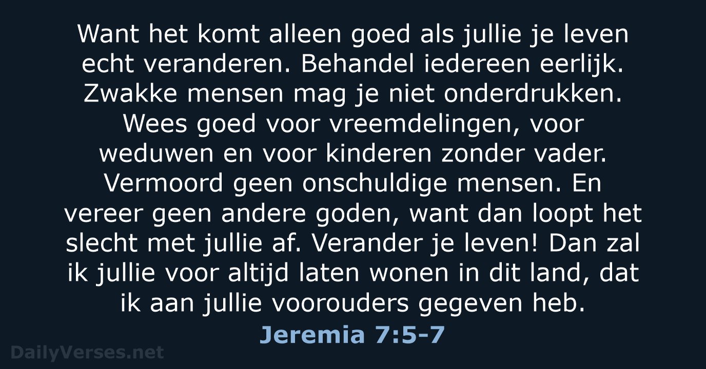 Jeremia 7:5-7 - BGT