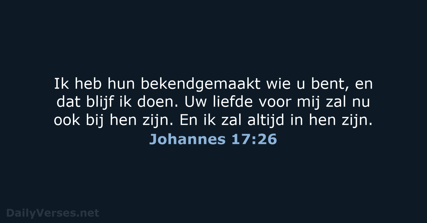 Johannes 17:26 - BGT