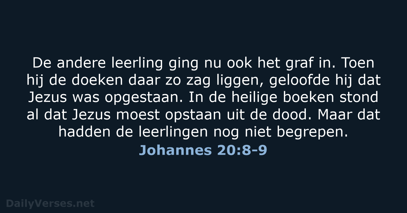 Johannes 20:8-9 - BGT