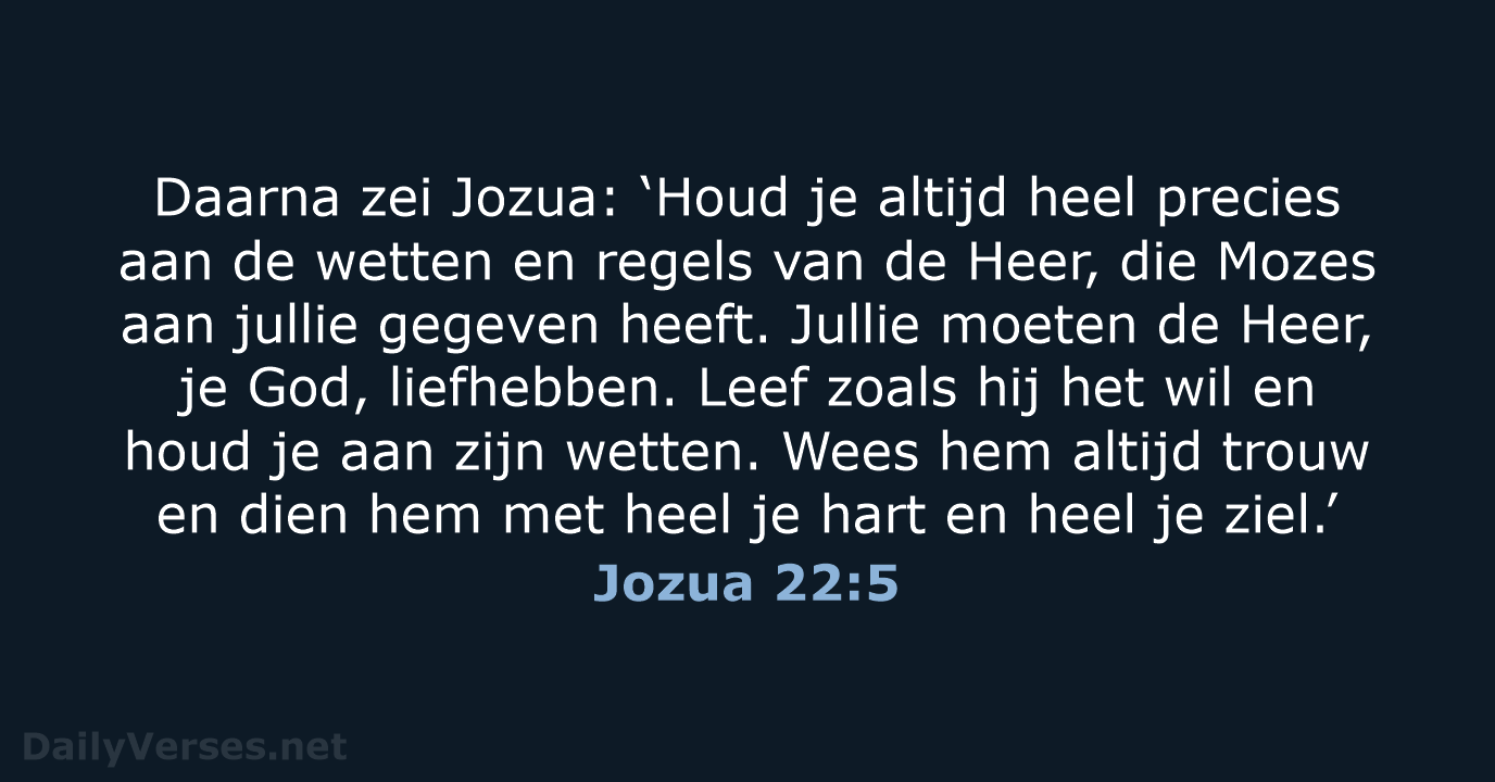 Jozua 22:5 - BGT