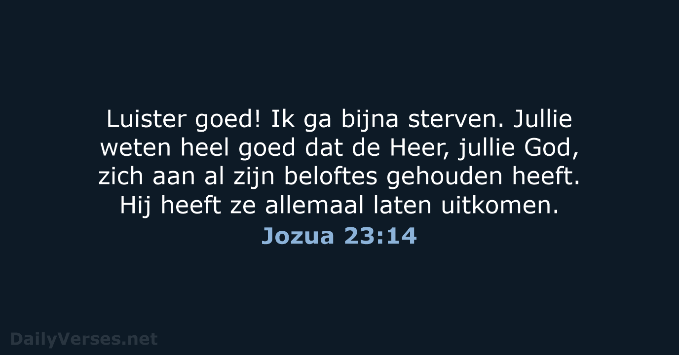 Jozua 23:14 - BGT
