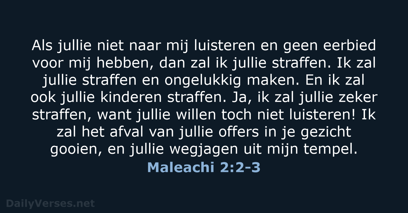 Maleachi 2:2-3 - BGT