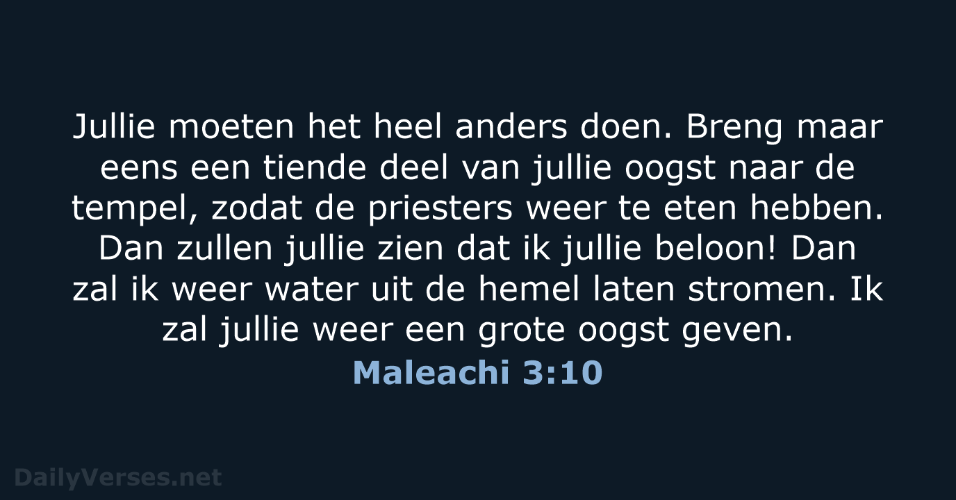 Maleachi 3:10 - BGT