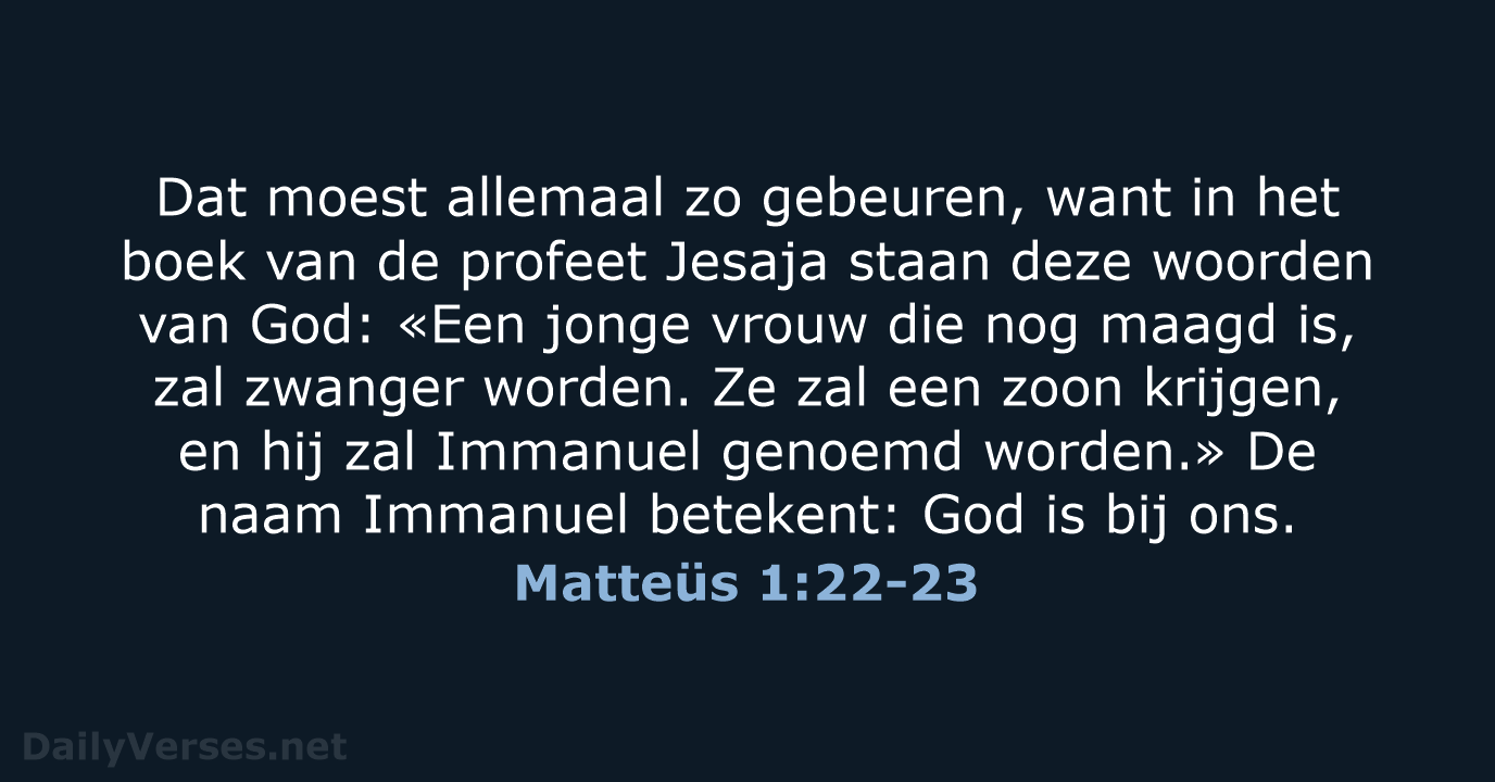Matteüs 1:22-23 - BGT