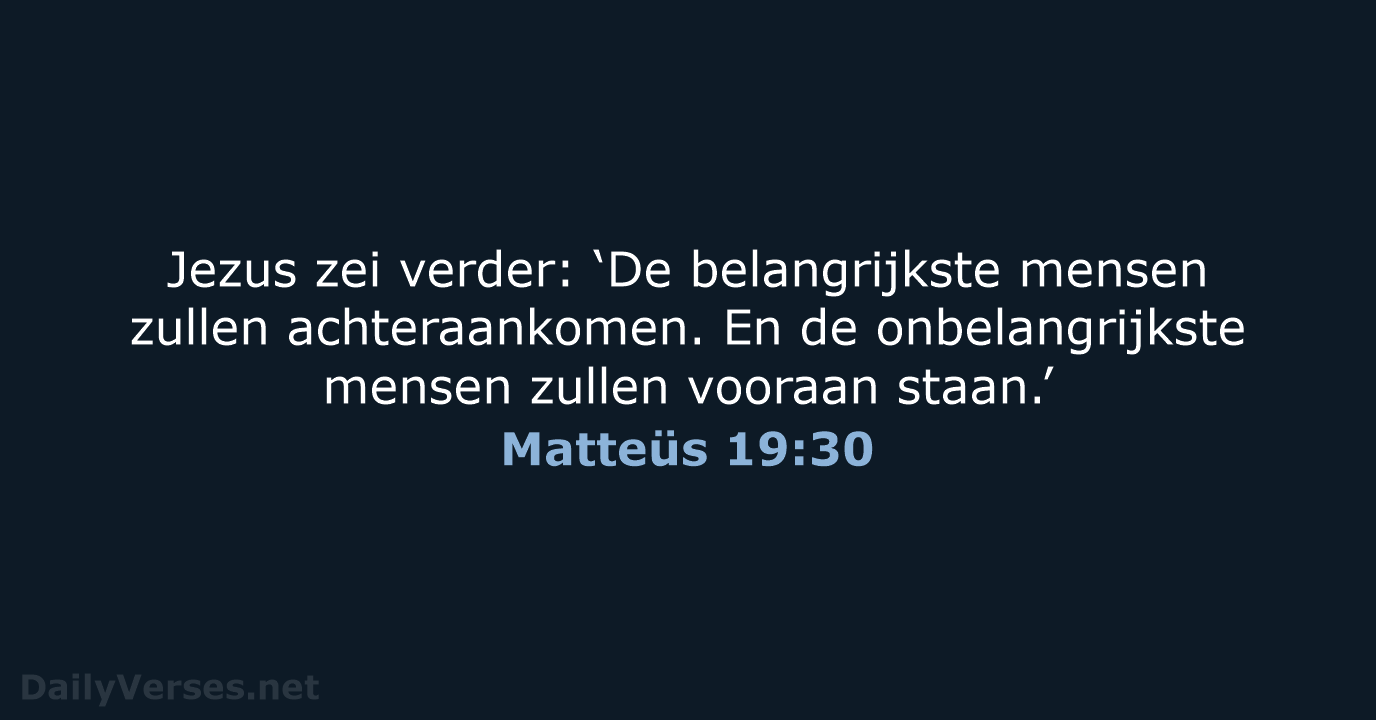 Matteüs 19:30 - BGT