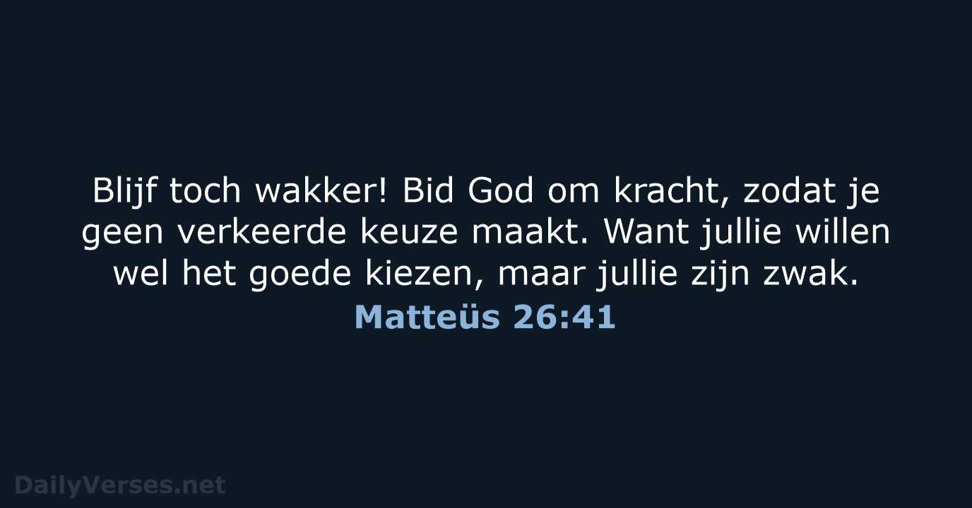 Matteüs 26:41 - BGT