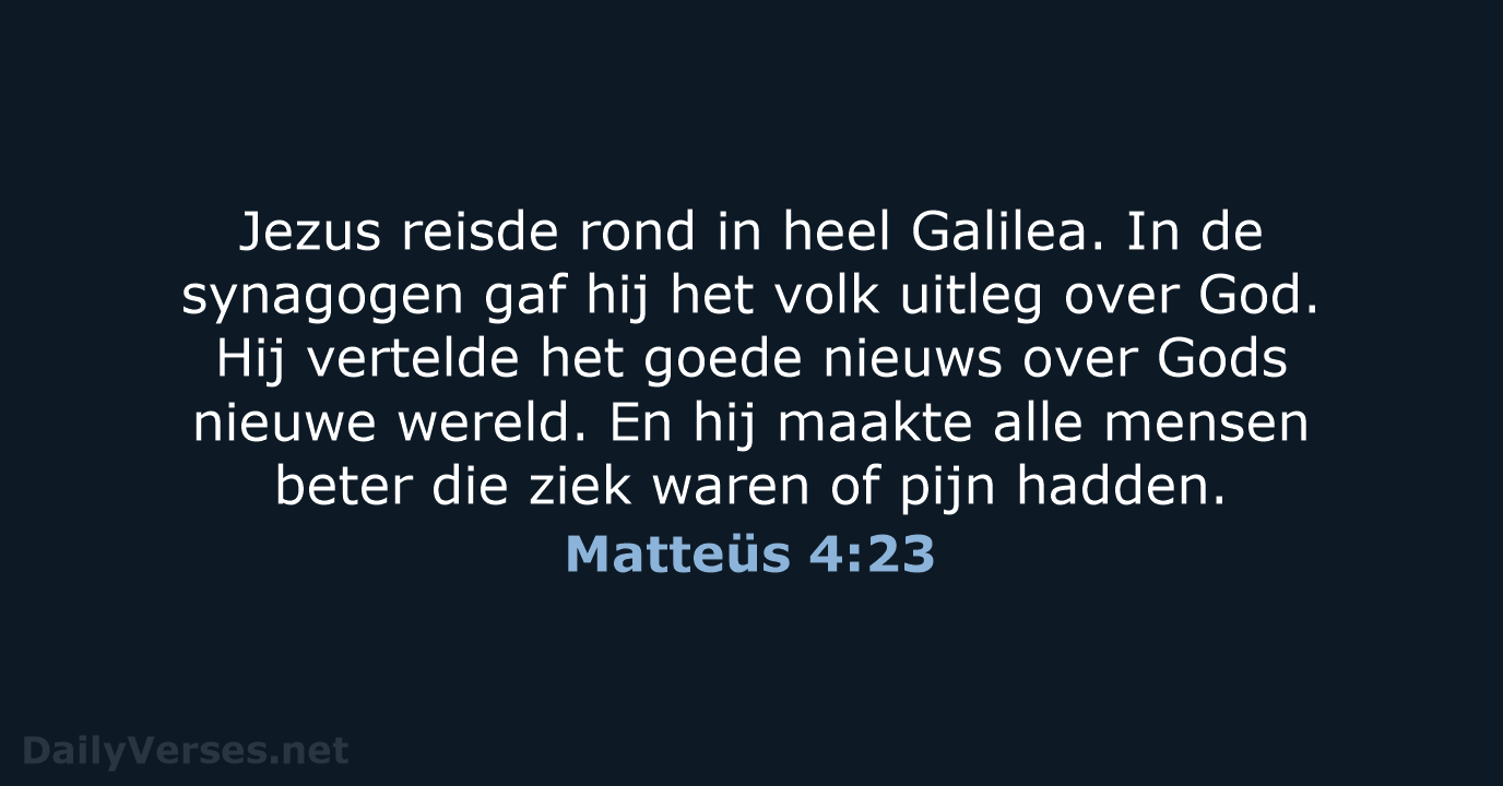 Matteüs 4:23 - BGT