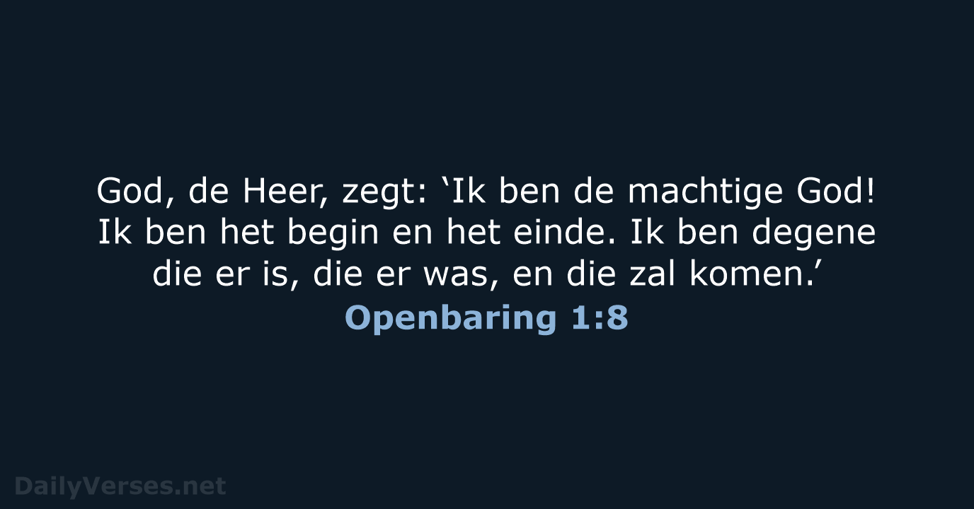 Openbaring 1:8 - BGT
