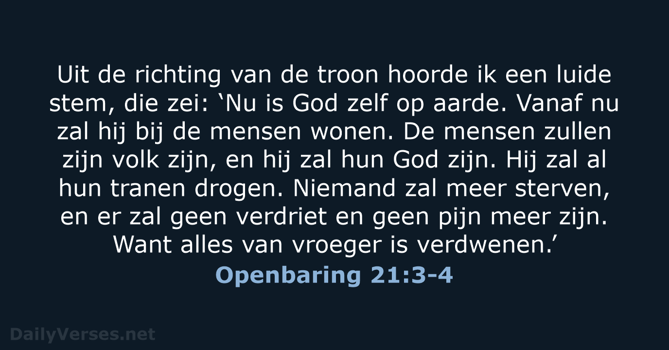Openbaring 21:3-4 - BGT