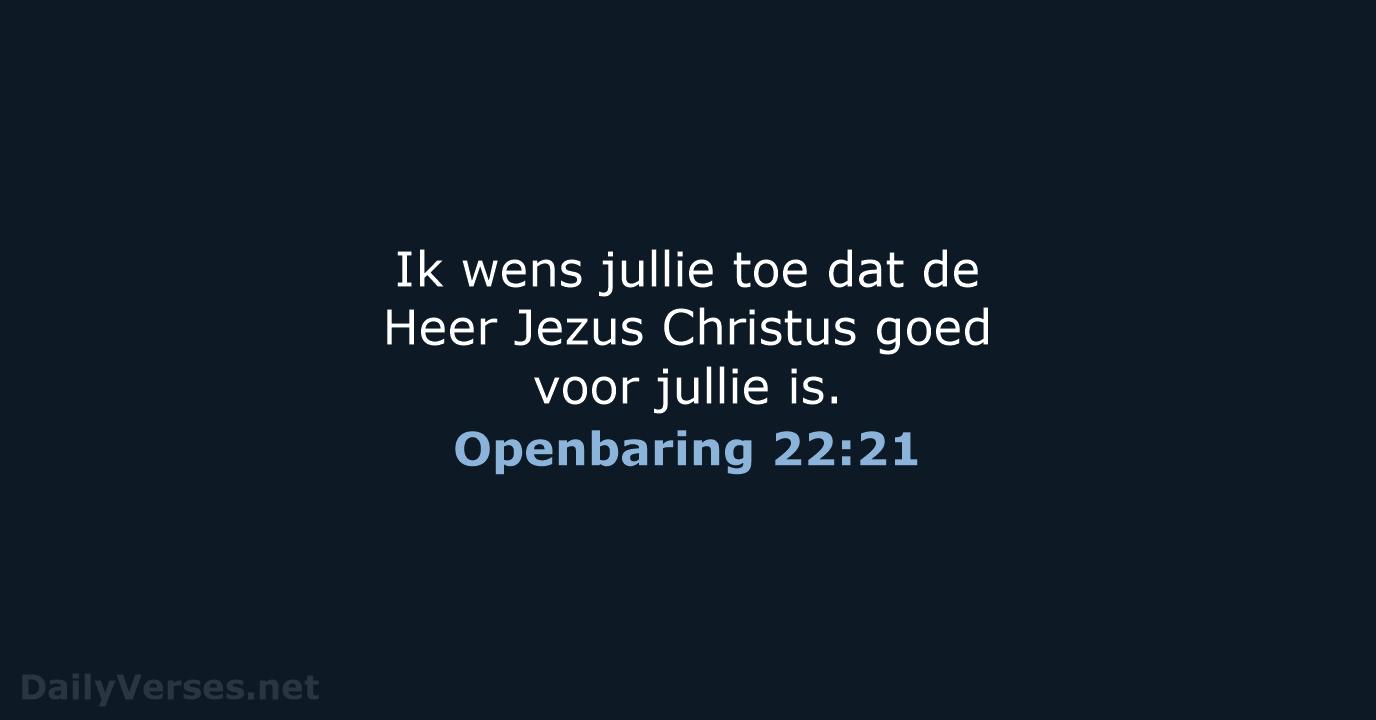 Openbaring 22:21 - BGT