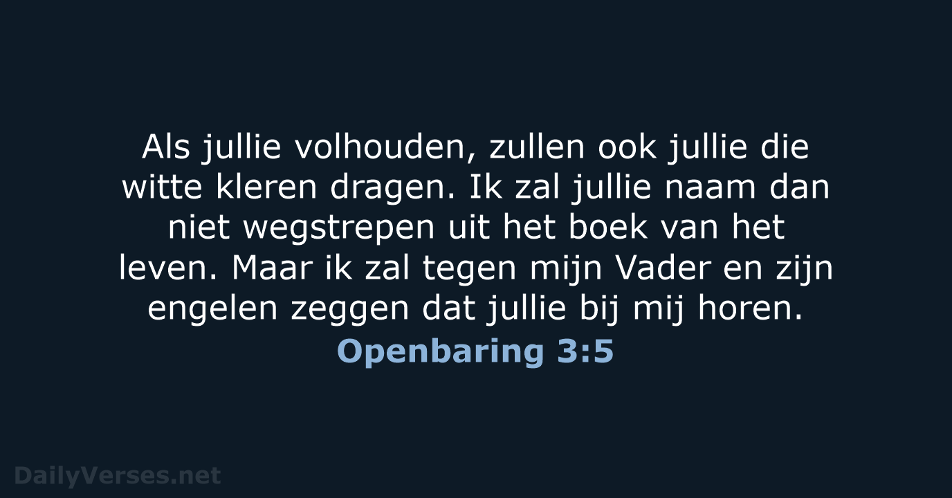 Openbaring 3:5 - BGT