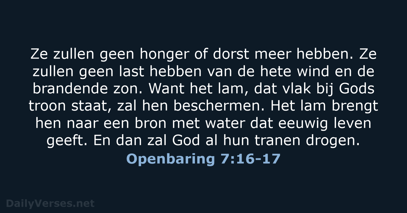 Openbaring 7:16-17 - BGT