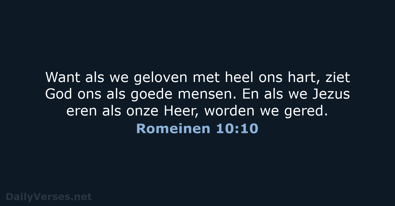 Romeinen 10:10 - BGT