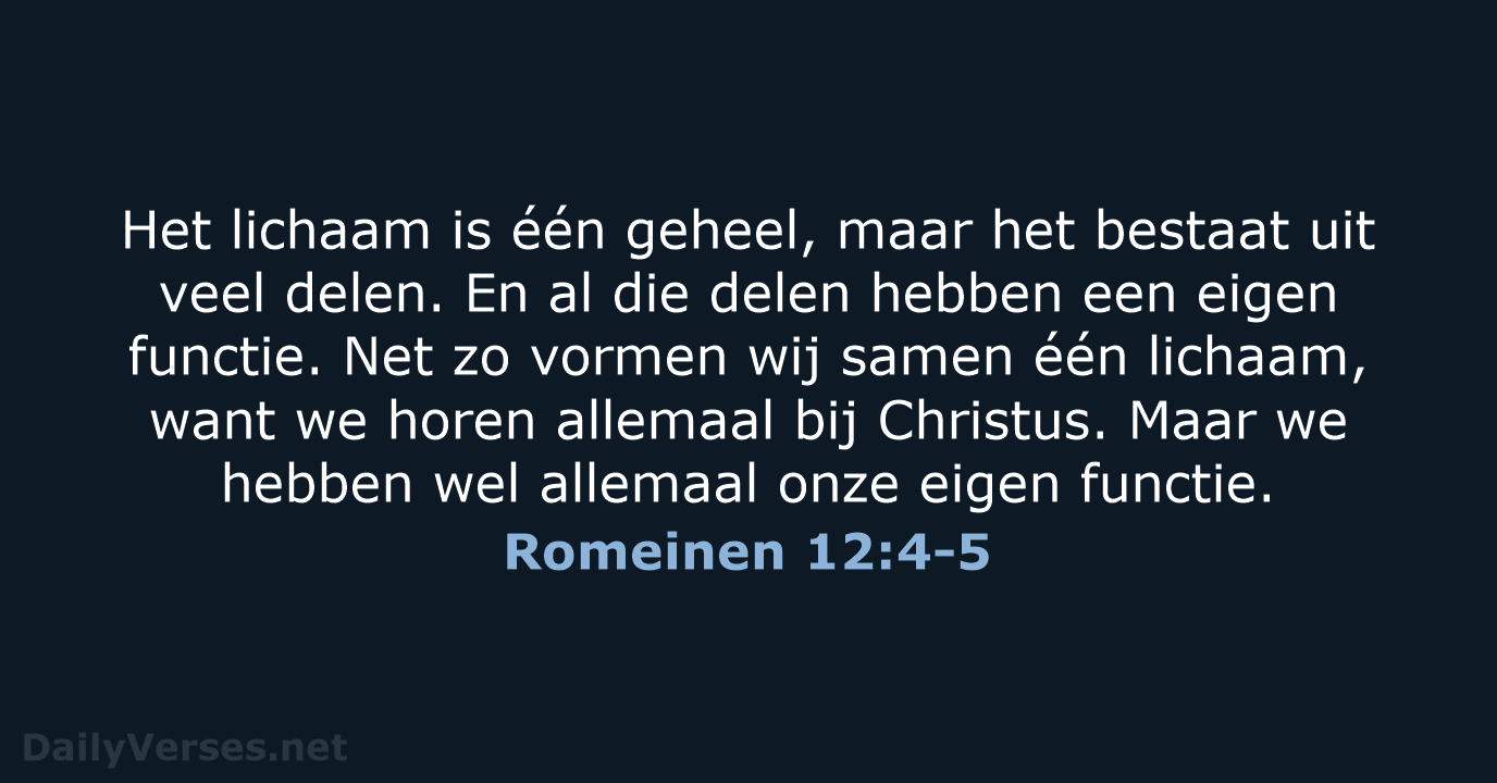 Romeinen 12:4-5 - BGT