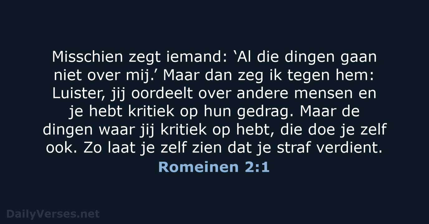 Romeinen 2:1 - BGT