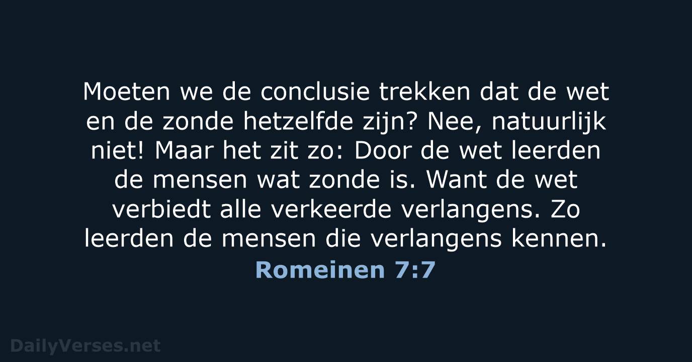 Romeinen 7:7 - BGT