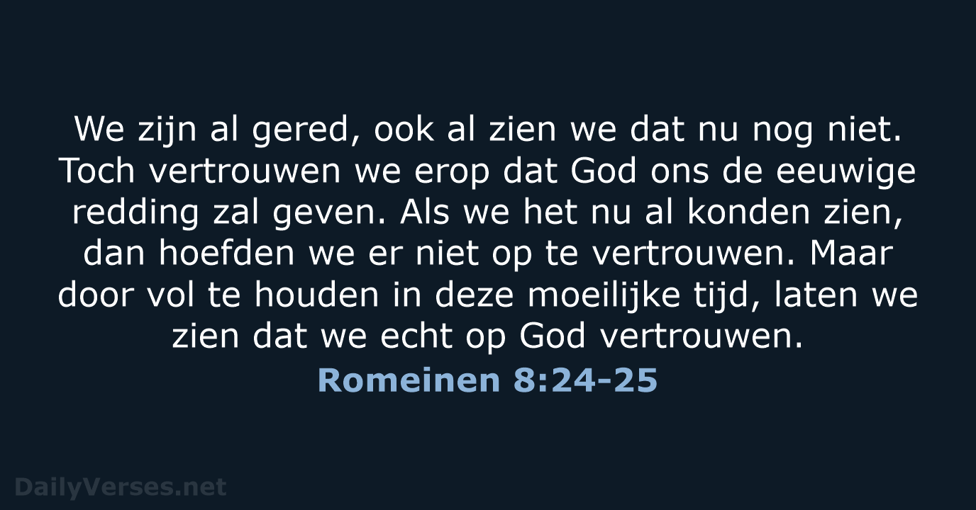 Romeinen 8:24-25 - BGT