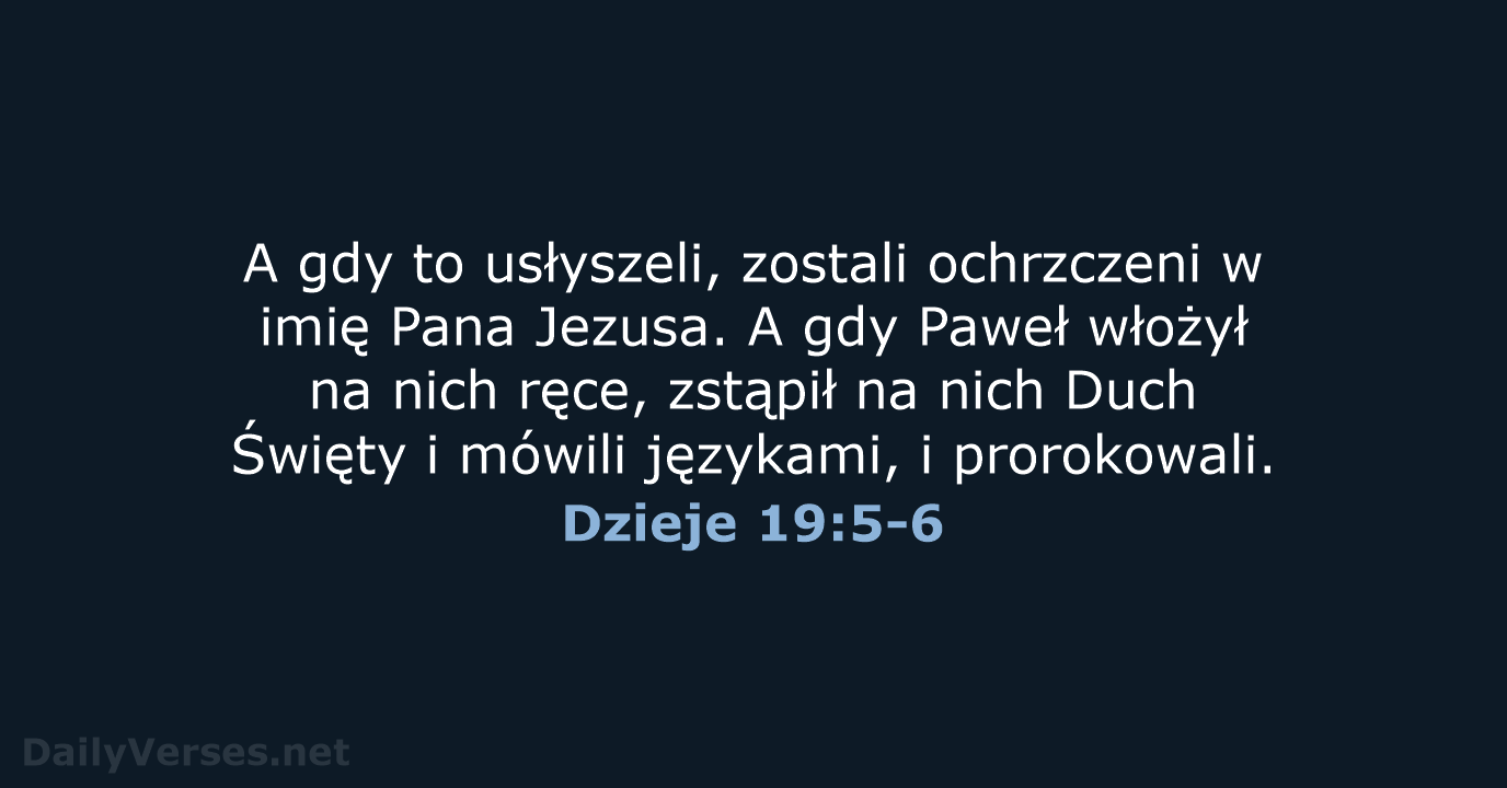 Dzieje 19:5-6 - BW1975