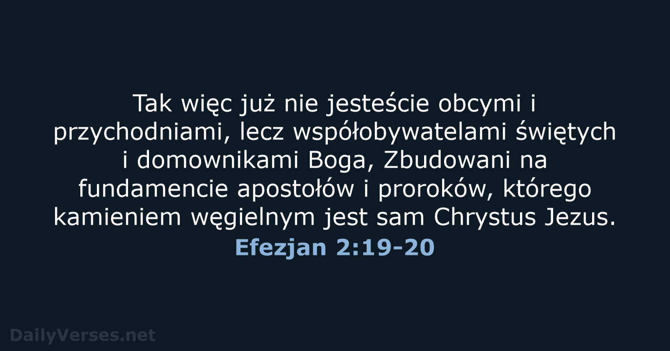 Efezjan 2:19-20 - BW1975