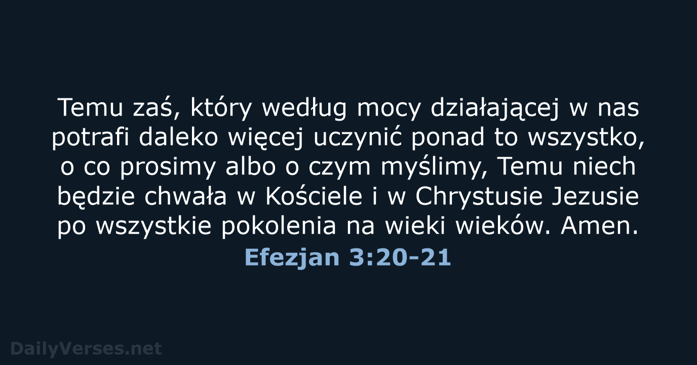 Efezjan 3:20-21 - BW1975