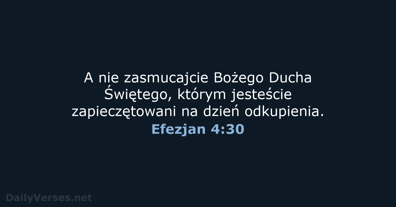 Efezjan 4:30 - BW1975