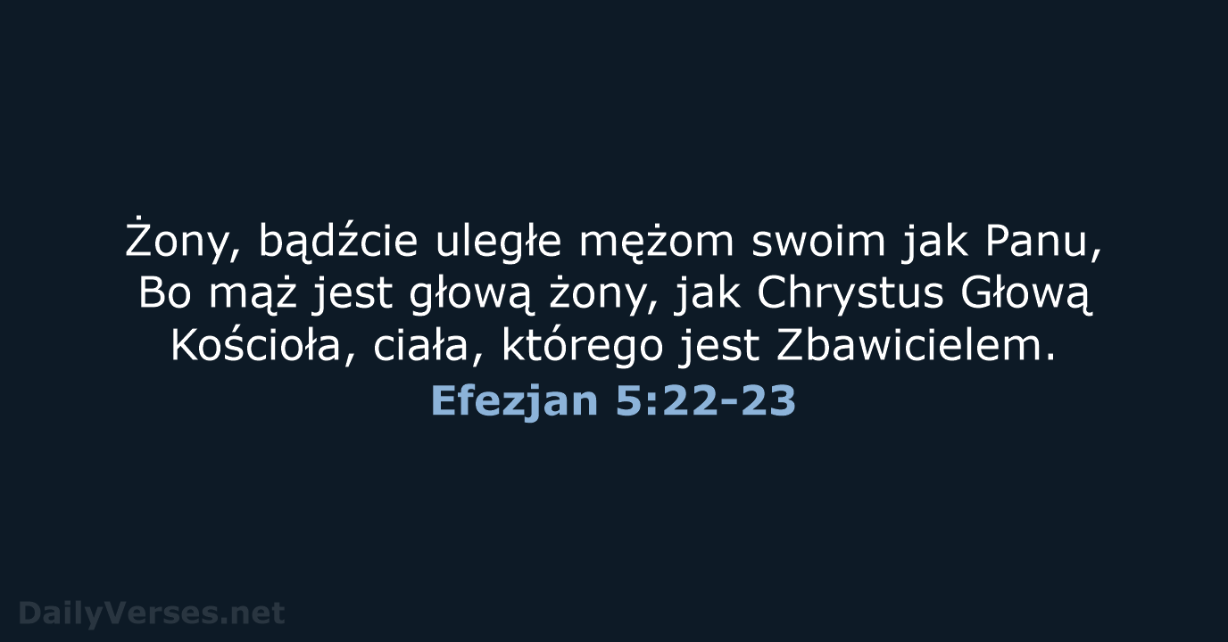 Efezjan 5:22-23 - BW1975