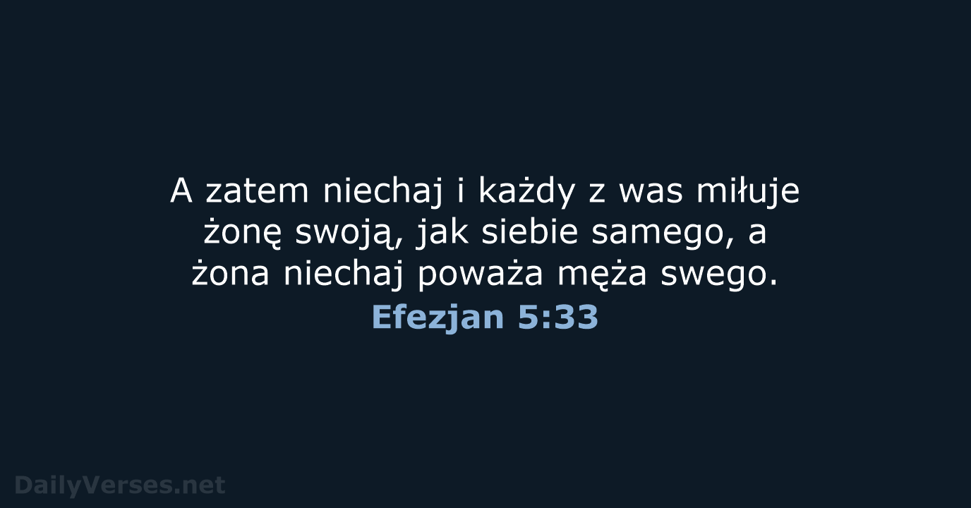 Efezjan 5:33 - BW1975