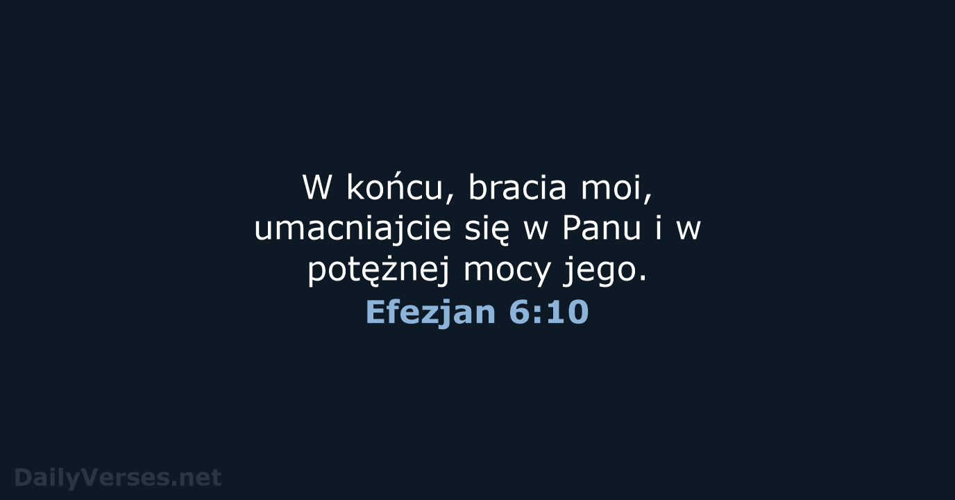 Efezjan 6:10 - BW1975