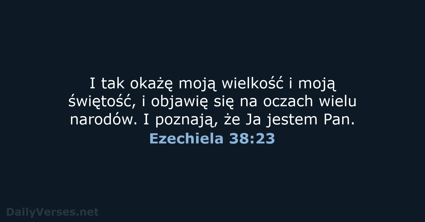 Ezechiela 38:23 - BW1975