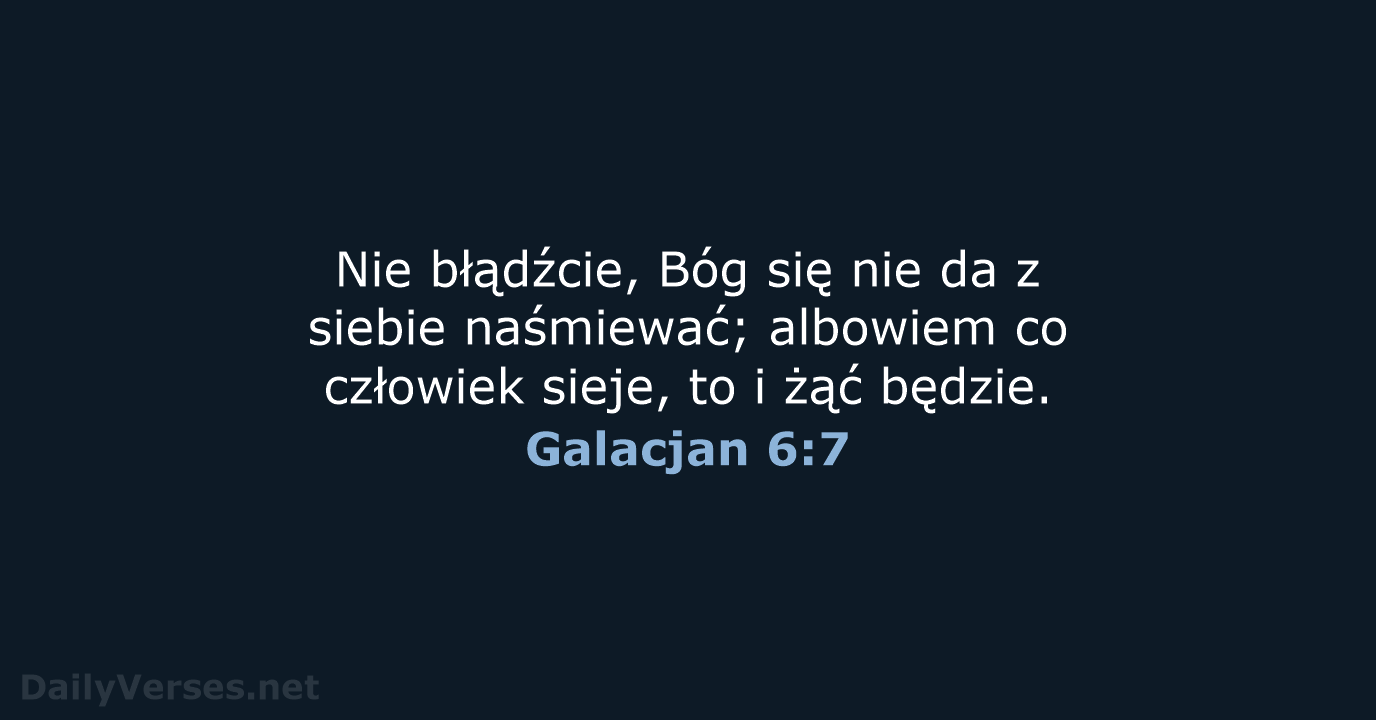 Galacjan 6:7 - BW1975