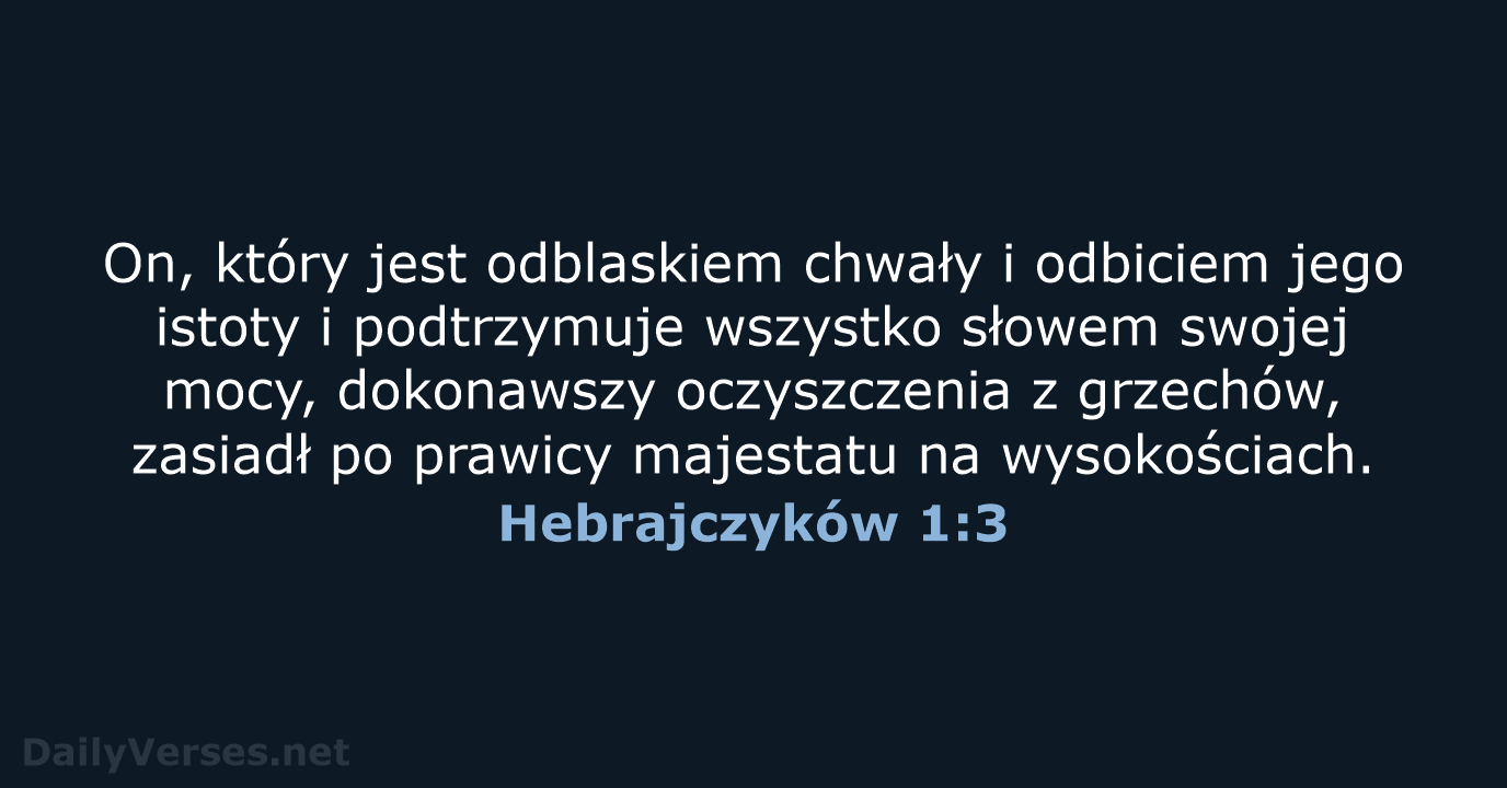 Hebrajczyków 1:3 - BW1975