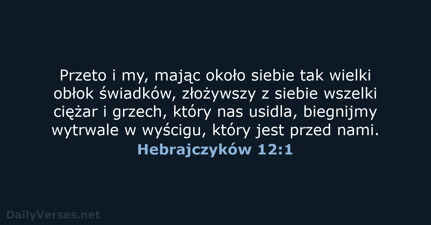 Hebrajczyków 12:1 - BW1975