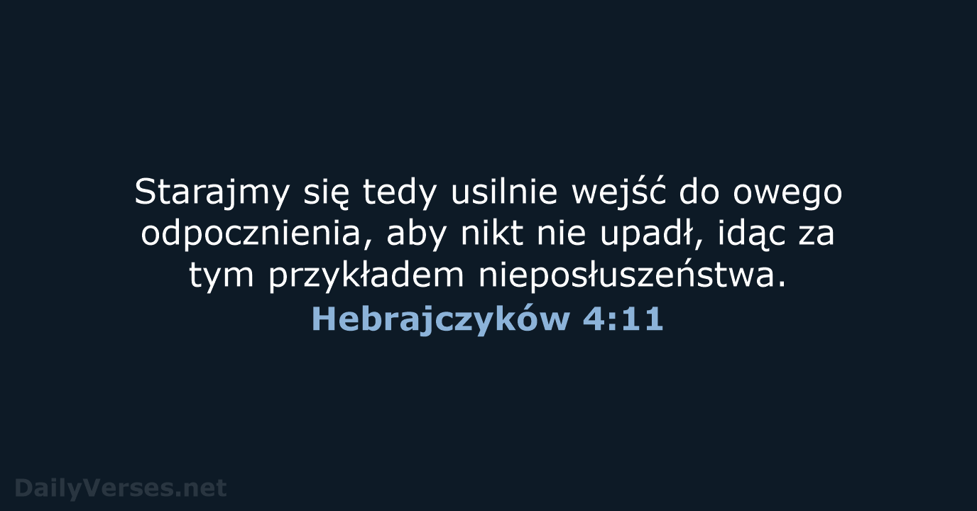 Hebrajczyków 4:11 - BW1975