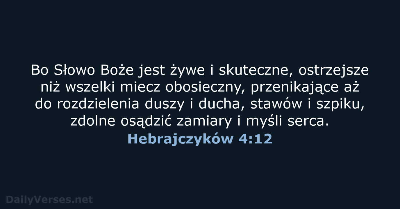 Hebrajczyków 4:12 - BW1975