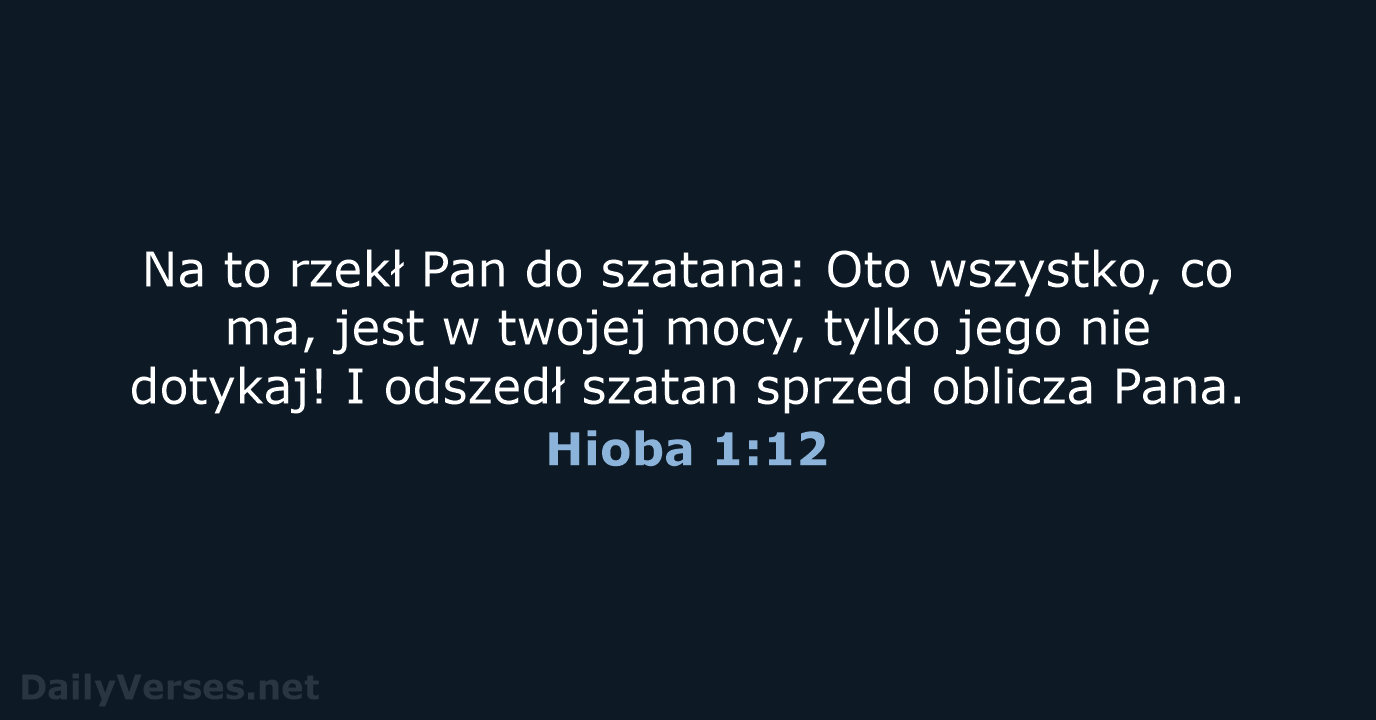 Hioba 1:12 - BW1975