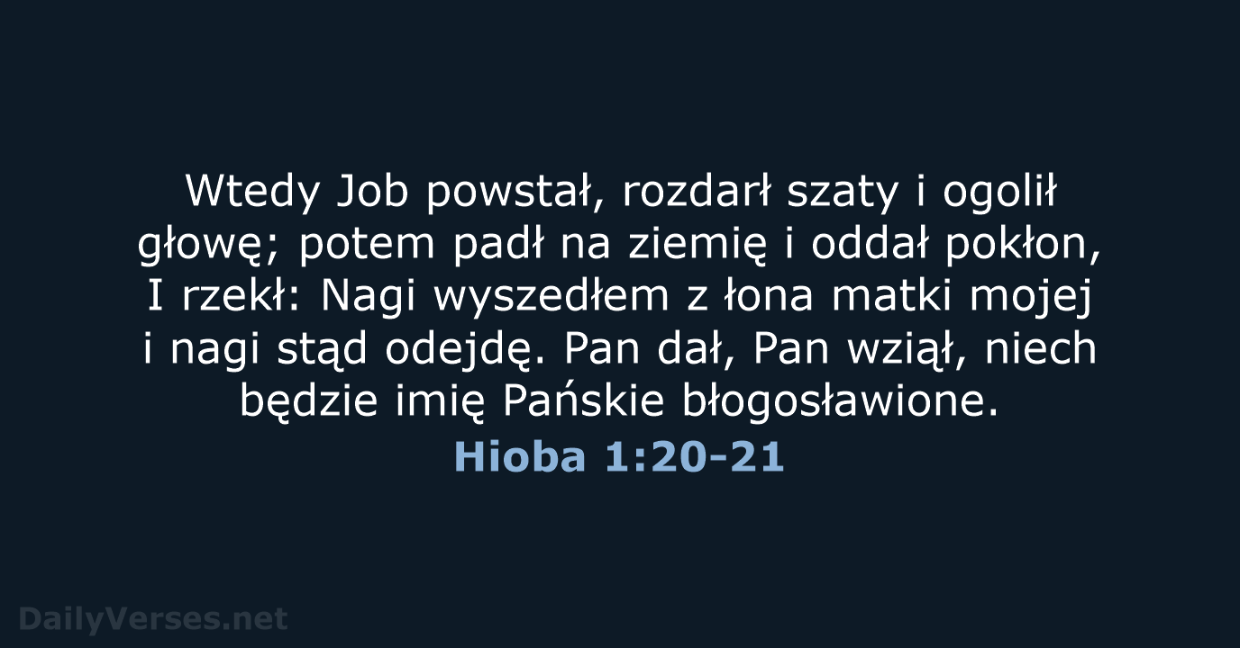 Hioba 1:20-21 - BW1975