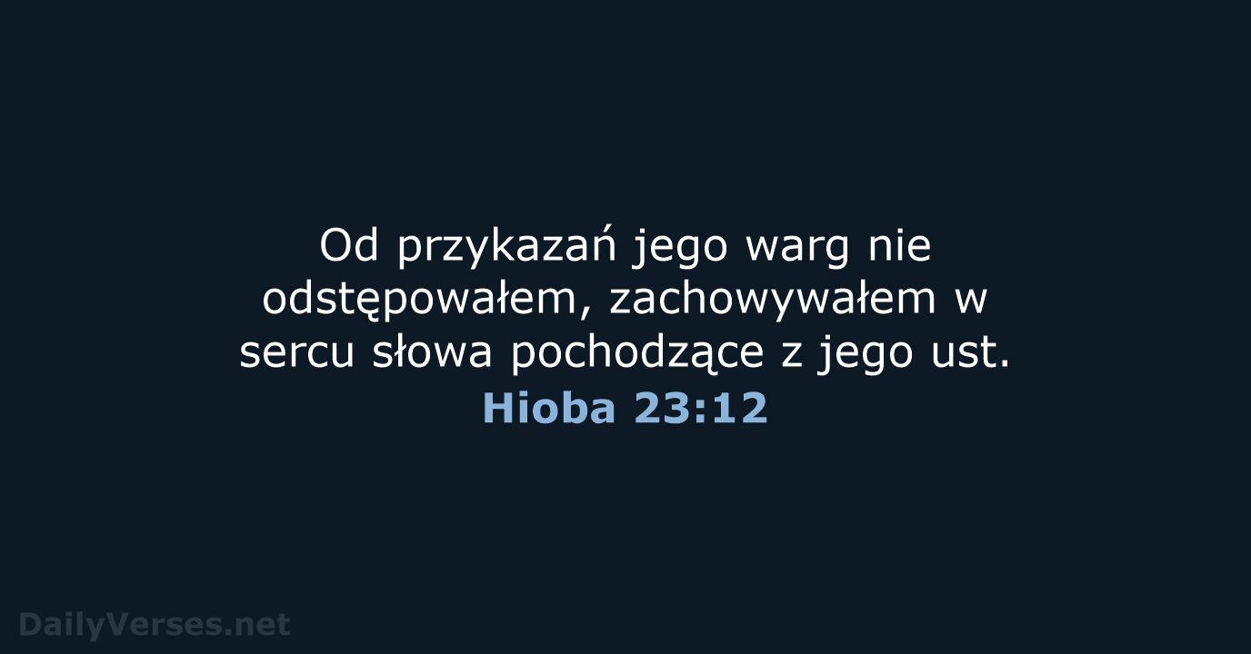 Hioba 23:12 - BW1975