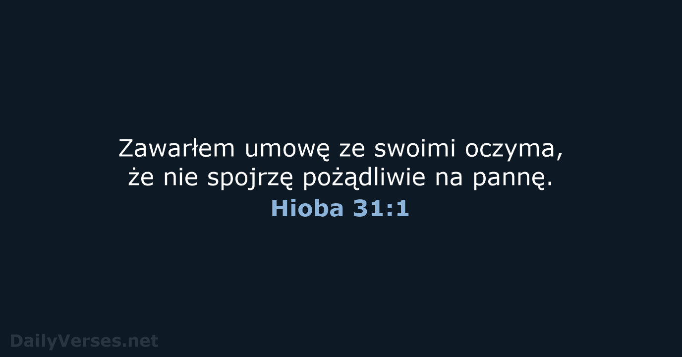 Hioba 31:1 - BW1975