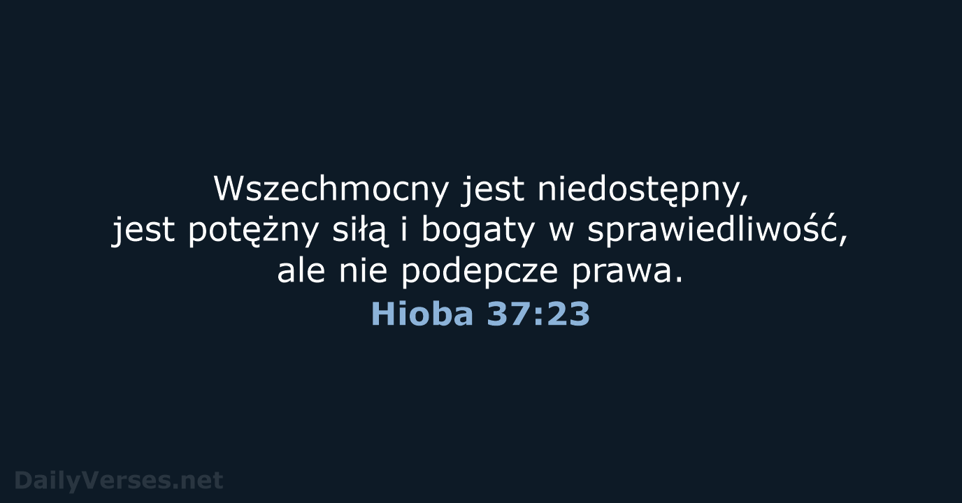 Hioba 37:23 - BW1975