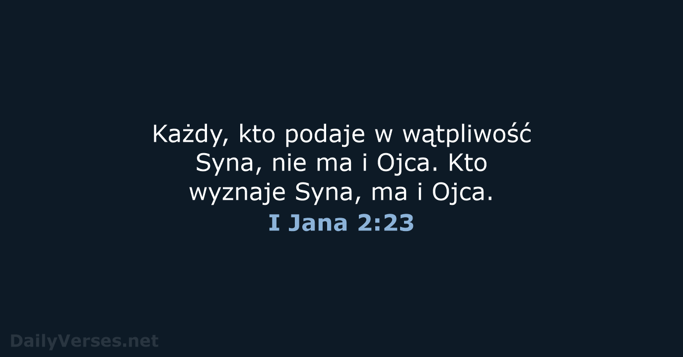 I Jana 2:23 - BW1975