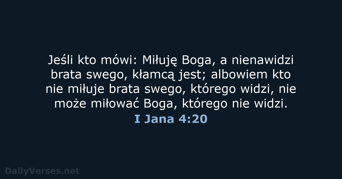 I Jana 4:20 - BW1975