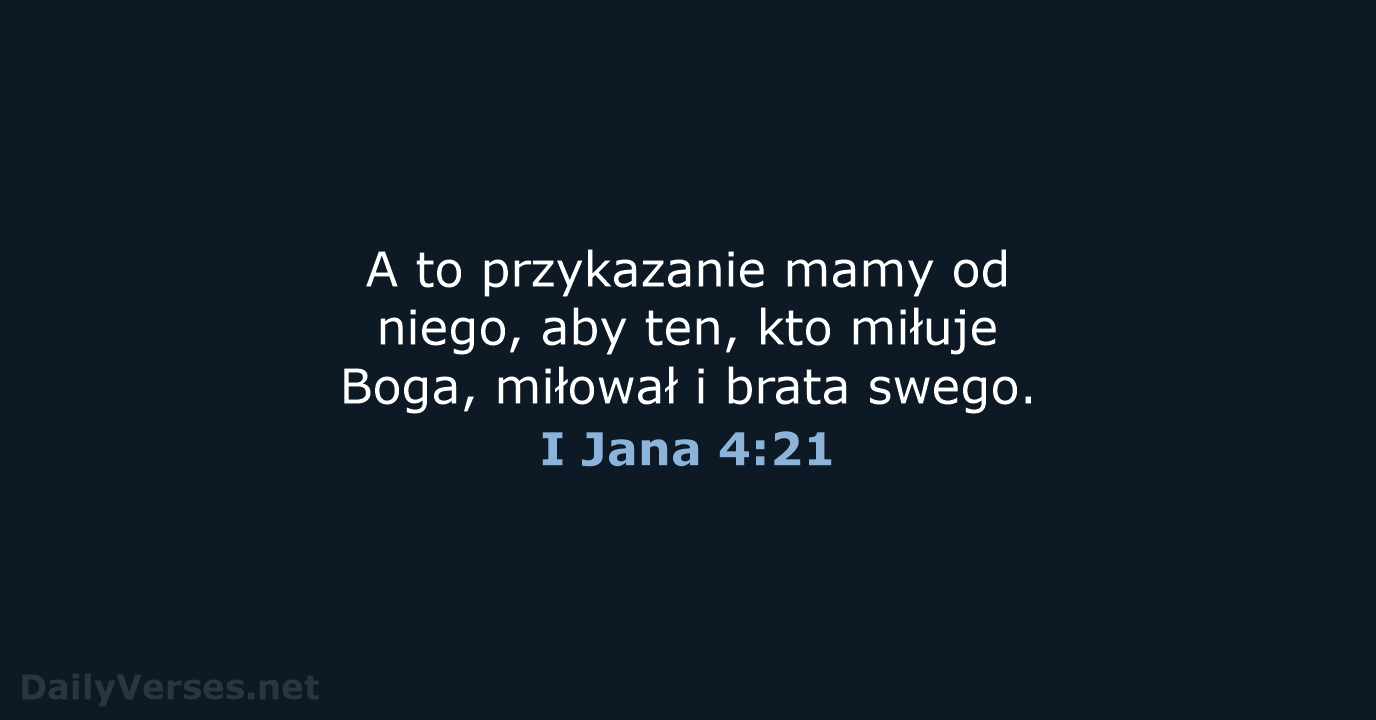 I Jana 4:21 - BW1975