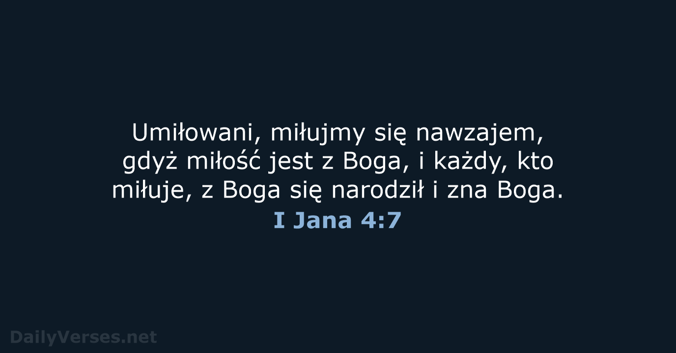 I Jana 4:7 - BW1975