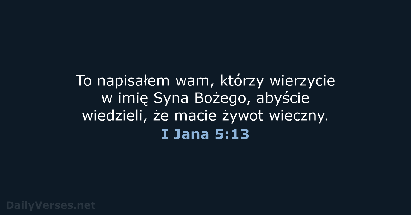 I Jana 5:13 - BW1975