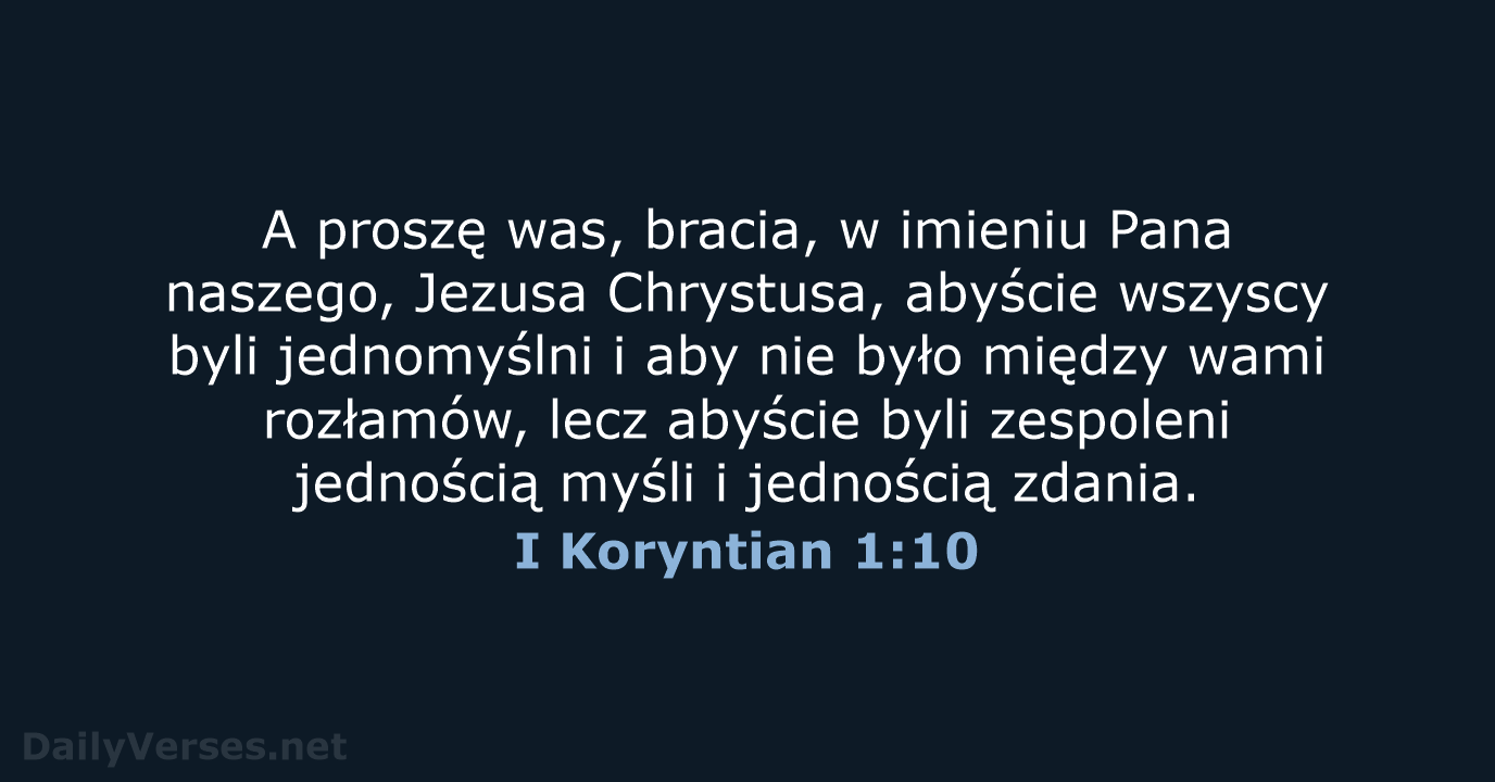 I Koryntian 1:10 - BW1975